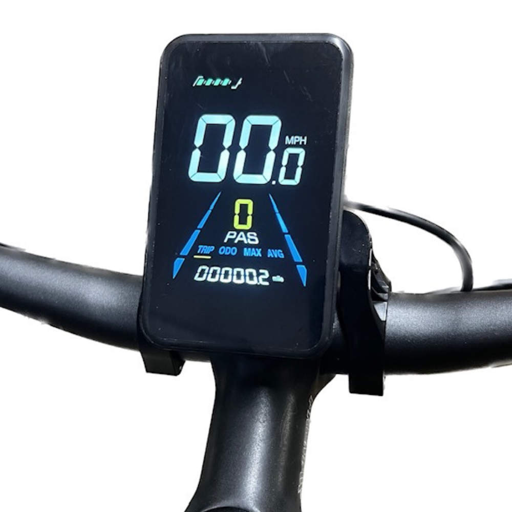 Revom EB01 Urban Hybrid Electric Bike Handlebar LCD Display Close Up
