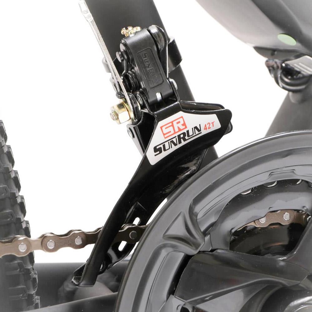 Eleglide M1 Plus Electric Mountain Bike All Terrain Gray Gear Changer Close Up