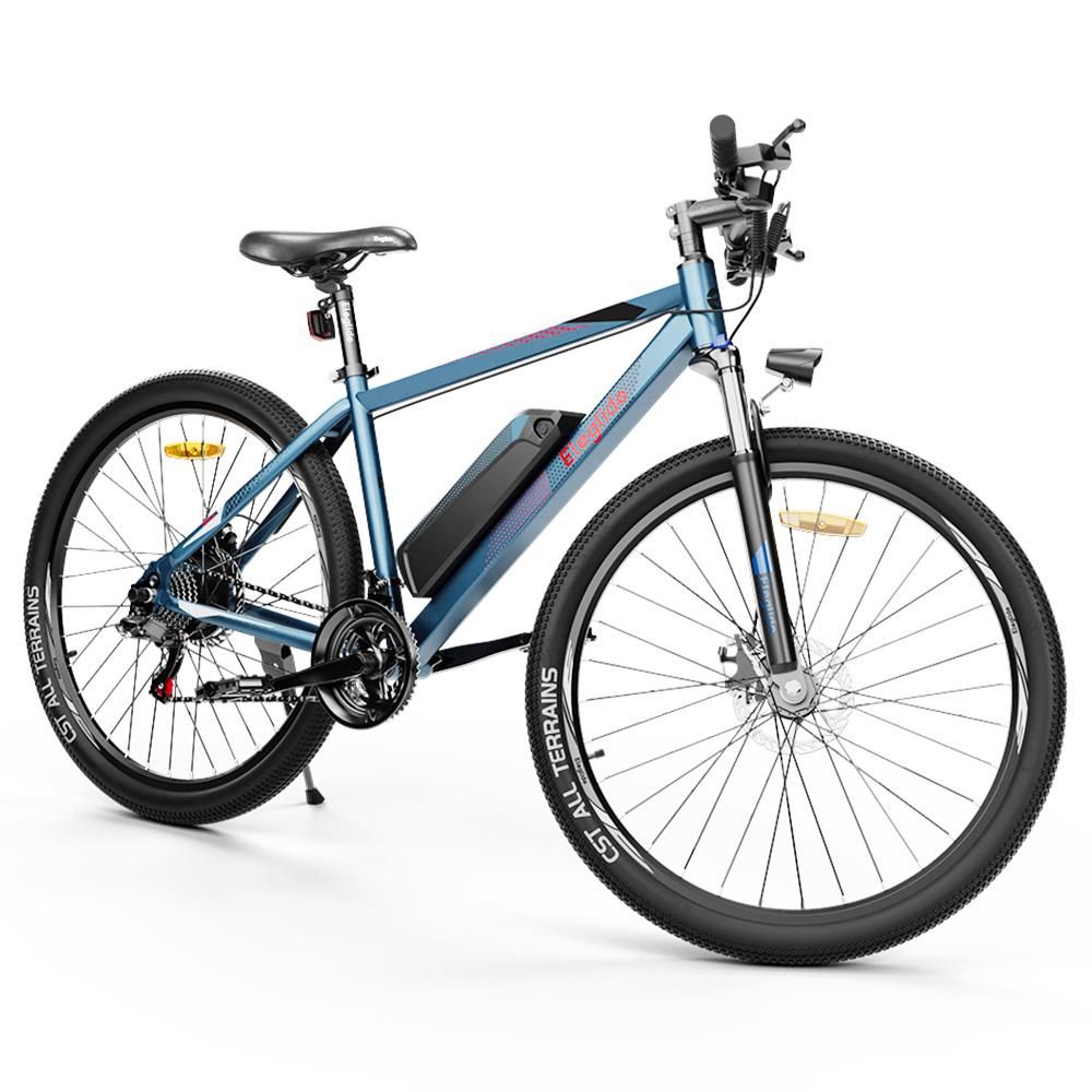 Eleglide M1 Electric Mountain Bike All Terrain Blue Facing Oblique Right