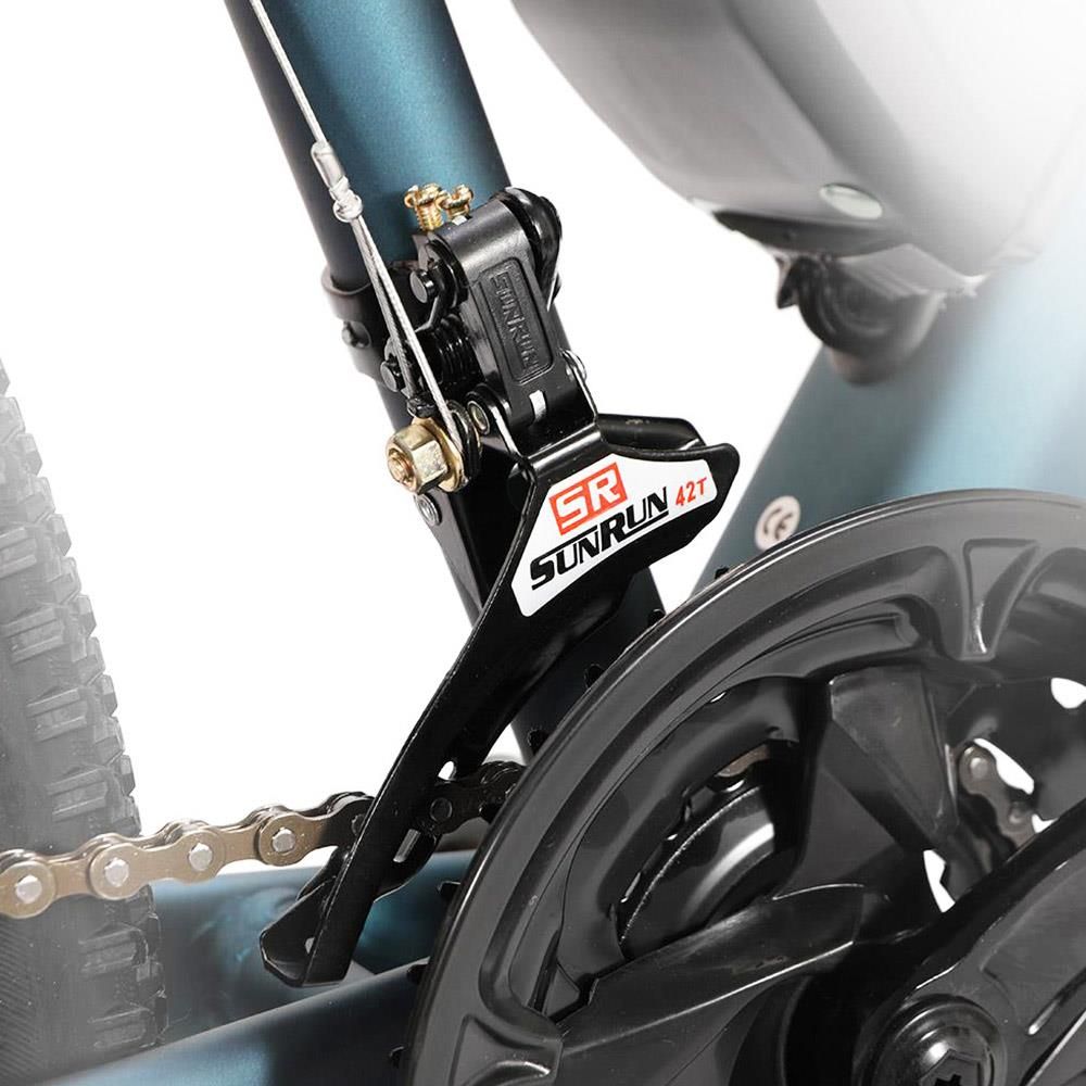 Eleglide M1 Electric Mountain Bike All Terrain Blue Gear Changer Front Close Up