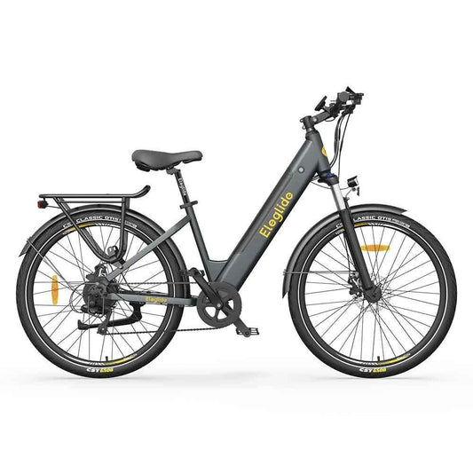 Eleglide T1 Step Through Trekking Urban Electric Bike Gray Facing Right
