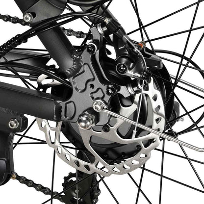 Eleglide T1 Step Through Trekking Urban Electric Bike Gray Rear Disc Brake Close Up