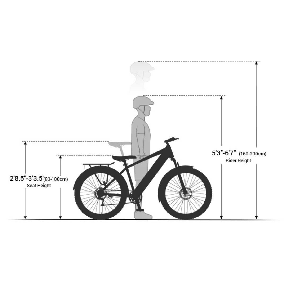 Eleglide T1 Step Through Trekking Urban Electric Bike Gray Rider Heights