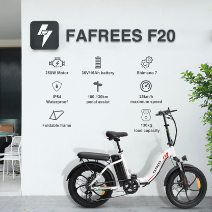 Fafrees F20 Fat Tyre Step Thru Folding Electric Urban Bike, 2024 Model