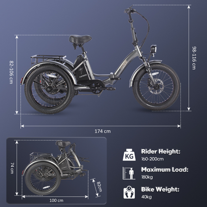 Fafrees F20 Mate Fat Tyre Electric Urban Trike, 2024 Model