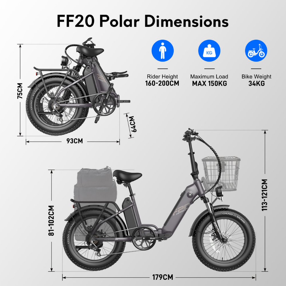 Fafrees FF20 Polar Fat Tyre Step Thru Folding Electric Trekking Bike, 2024 Model