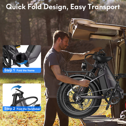 Fafrees FF20 Polar Fat Tyre Step Thru Folding Electric Trekking Bike, 2024 Model