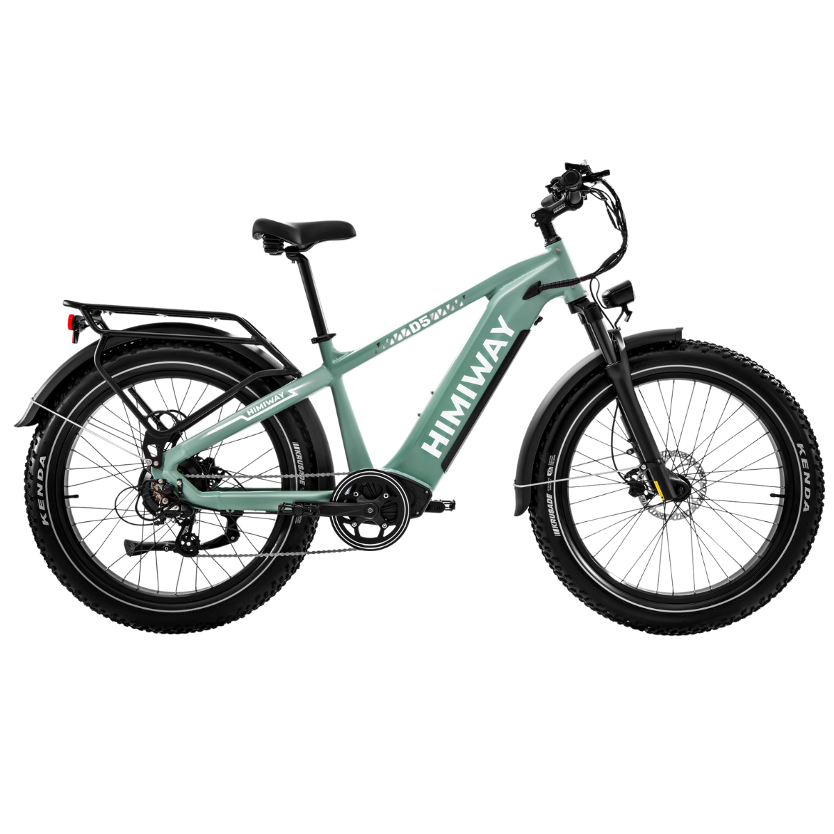 Himiway Zebra All Terrain Fat Tyre Bike Green Facing Right 