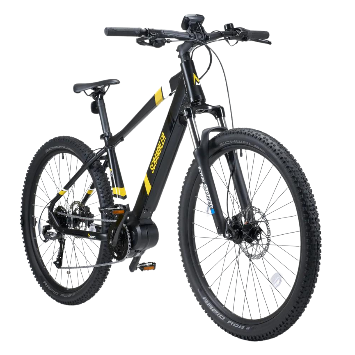 Mark2 Scrambler C Electric Mountain Bike, 90Nm Mid Drive, Top Speed 15.5MPH Black Facing Near Right