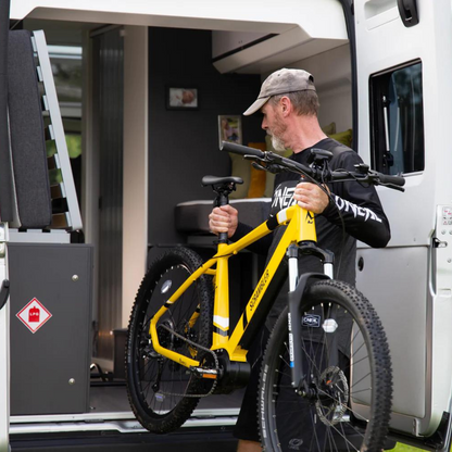 Mark2 Scrambler C Electric Mountain Bike, 90Nm Mid Drive, Top Speed 15.5MPH Yellow Loading In Van