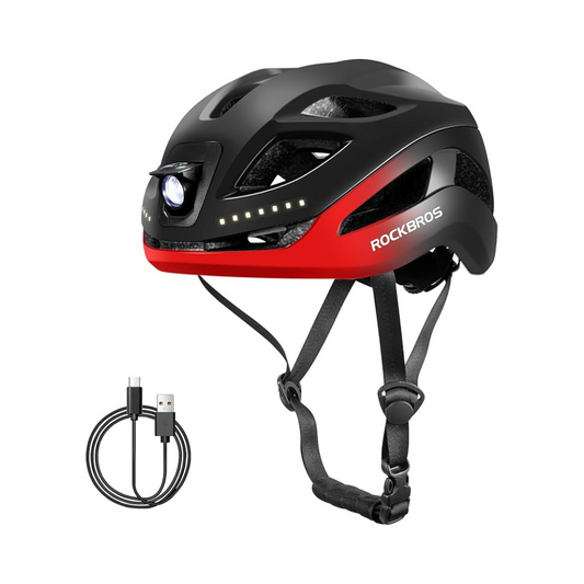 ROCKBROS Bike Helmet with Light USB Rechargeable Adjustable