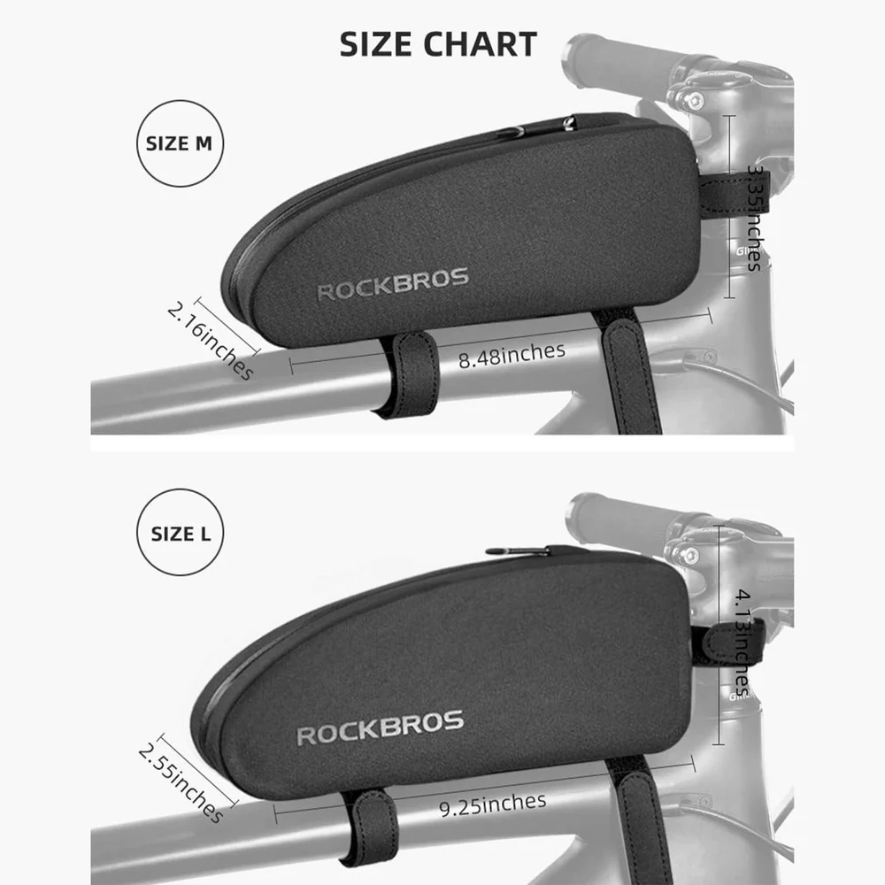 ROCKBROS Bike Frame Bag Waterproof Nylon Top Tube Bag