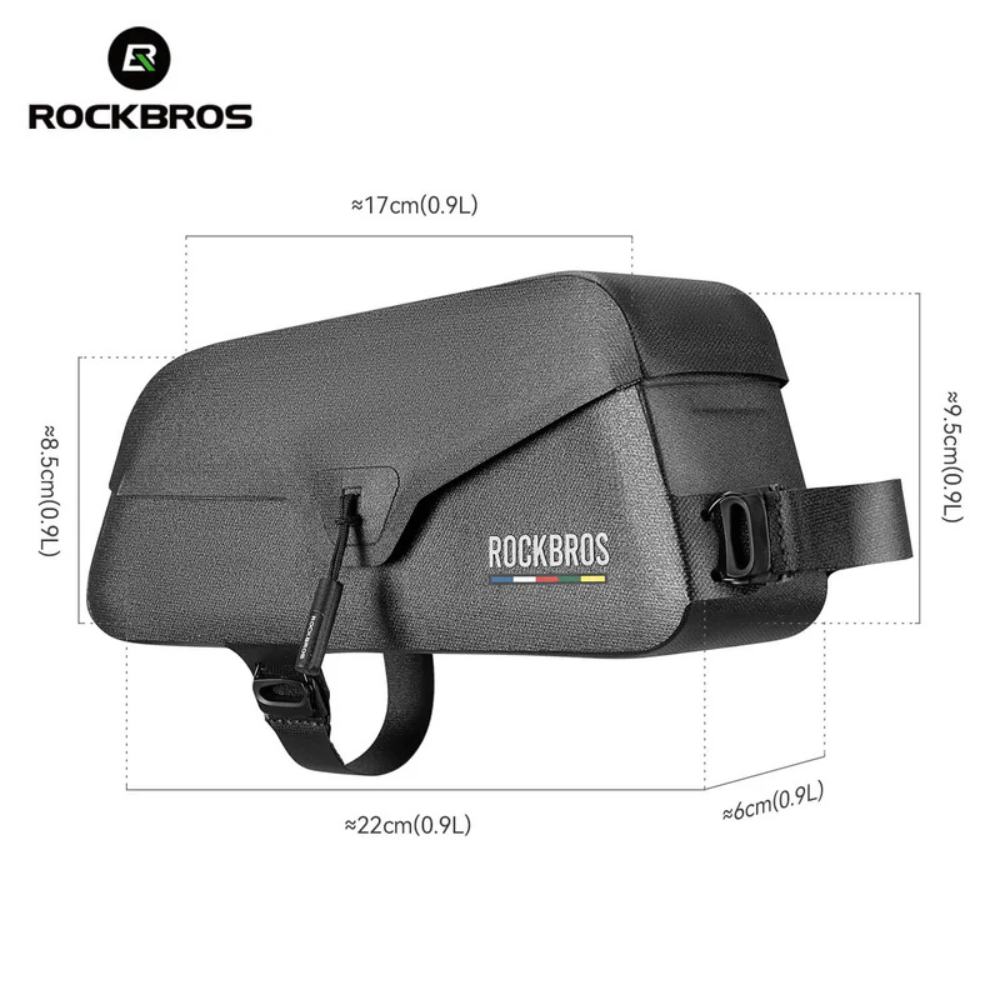 ROCKBROS Road-to-Sky Frame Bag Magnetic Top Tube Bag 100% Waterproof 0.6L-0.9L