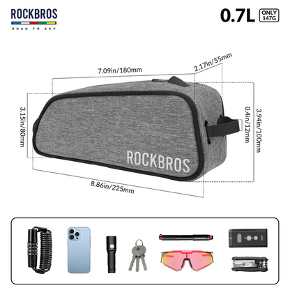 ROCKBROS Road-to-Sky Bicycle Top Tube Bag Frame Bag 0.7L Reflective Bicycle Bag