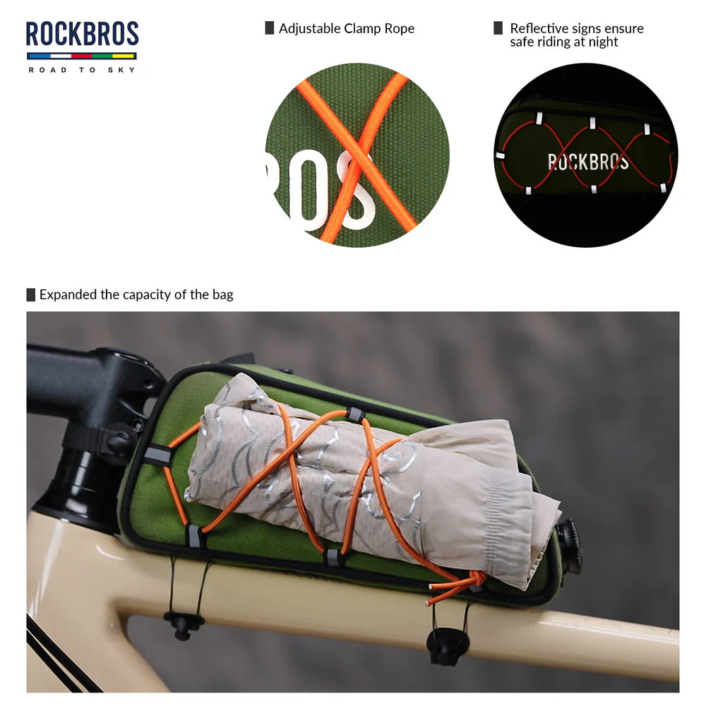 ROCKBROS Road-to-Sky Bicycle Top Tube Bag Frame Bag 0.7L Reflective Bicycle Bag