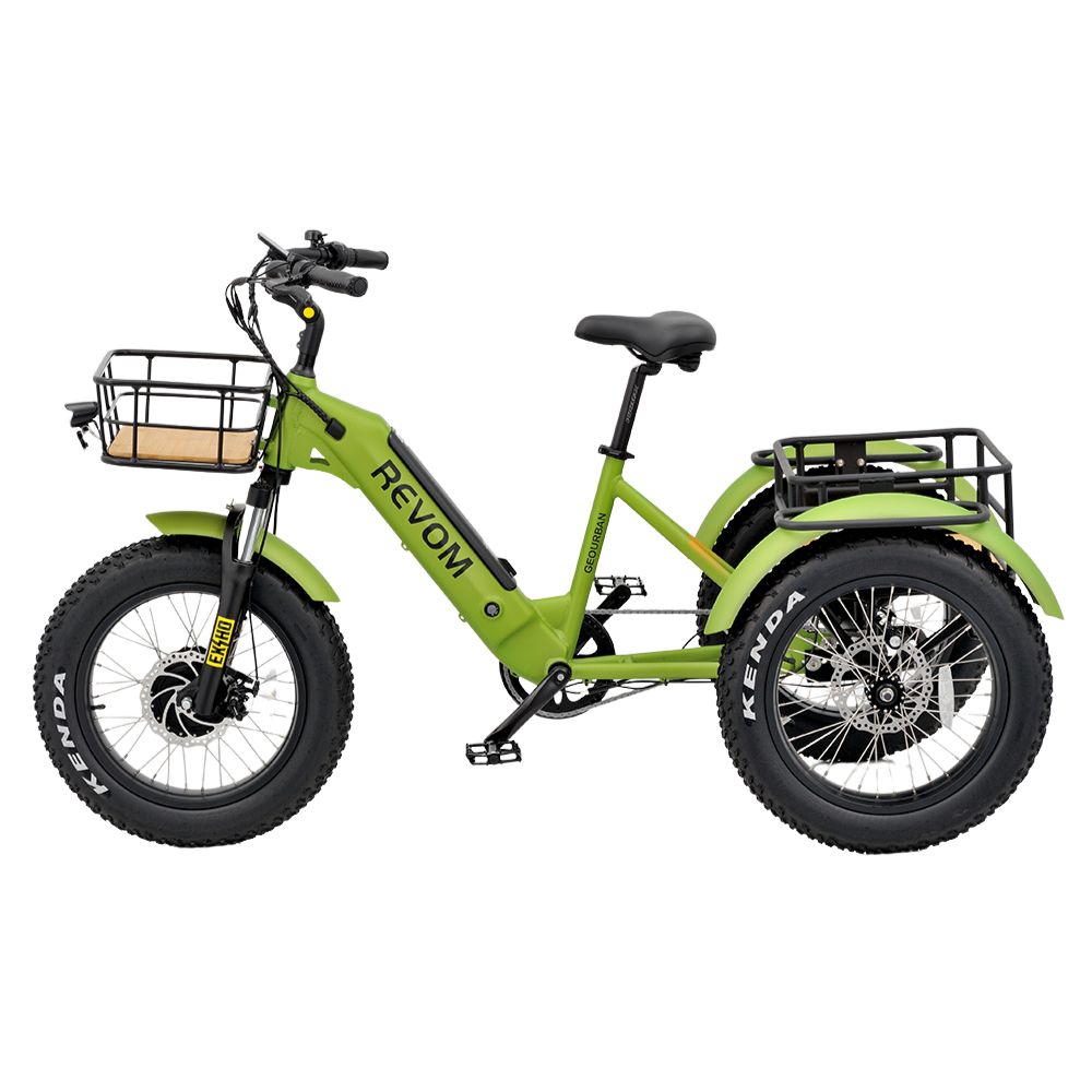 Revom Fat Tyre Electric Trike, Cargo All Terrain 15.5MPH Facing Left