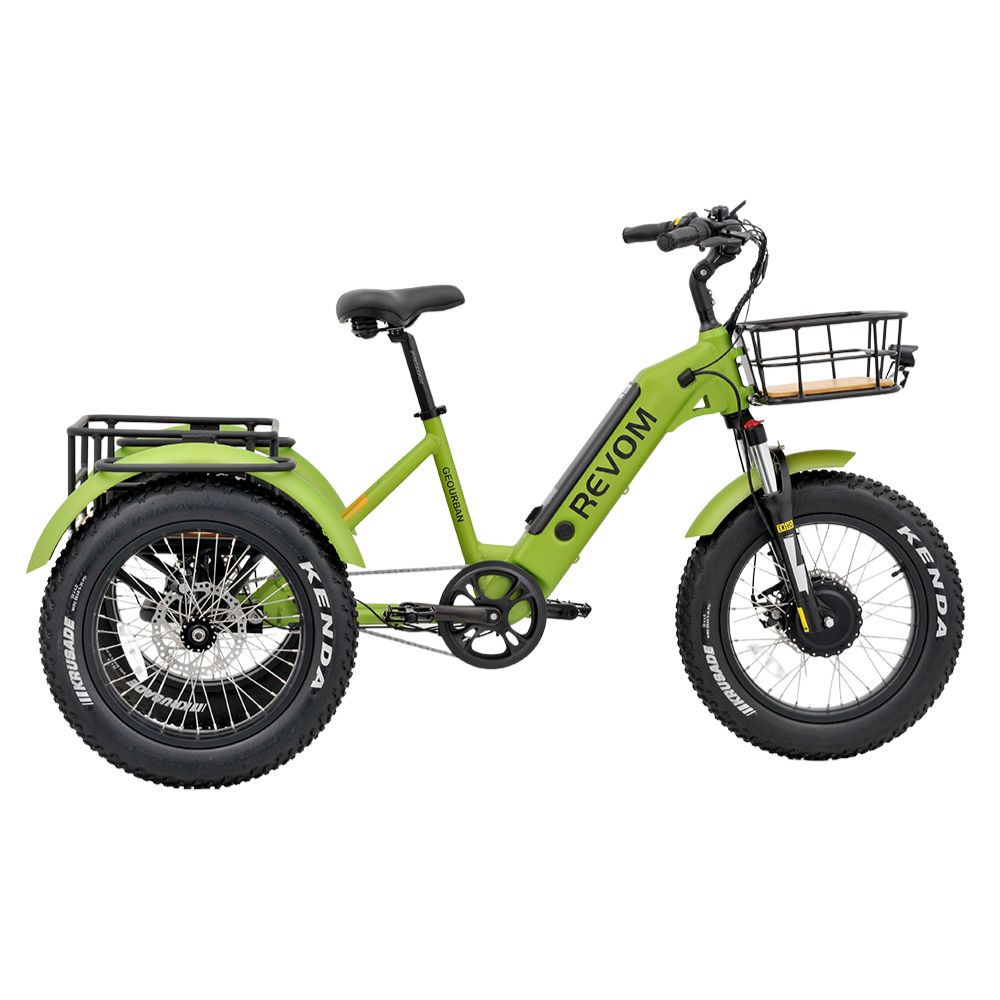 Revom Fat Tyre Electric Trike, Cargo All Terrain 15.5MPH Facing Right 