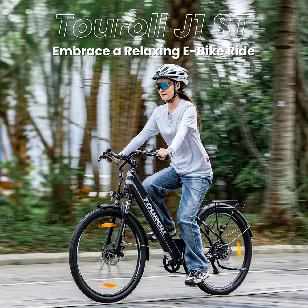 Touroll J1 Step Thru 27. 5" Electric Trekking Bike, 15.5MPH