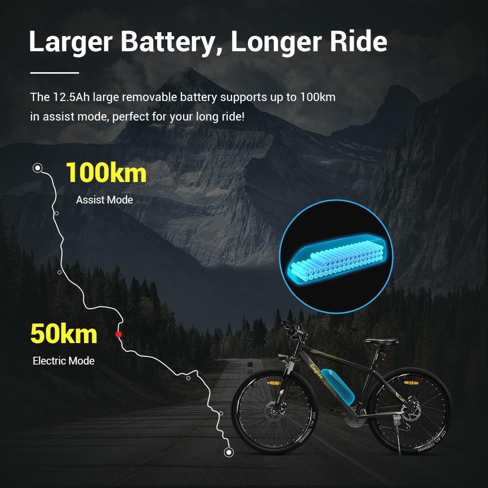 Eleglide M1 Plus Electric Mountain Bike All Terrain Gray Longer Battery