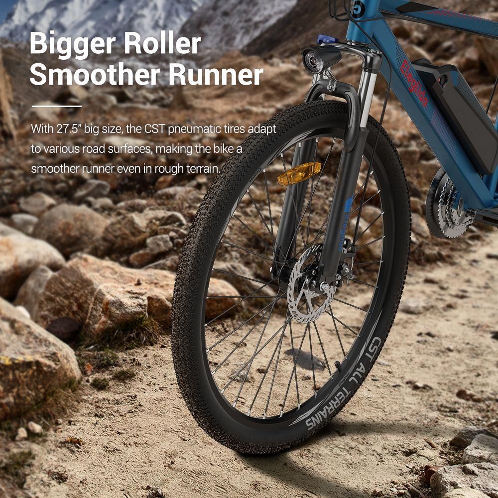 Eleglide M1 Electric Mountain Bike All Terrain Blue Bigger Roller 
