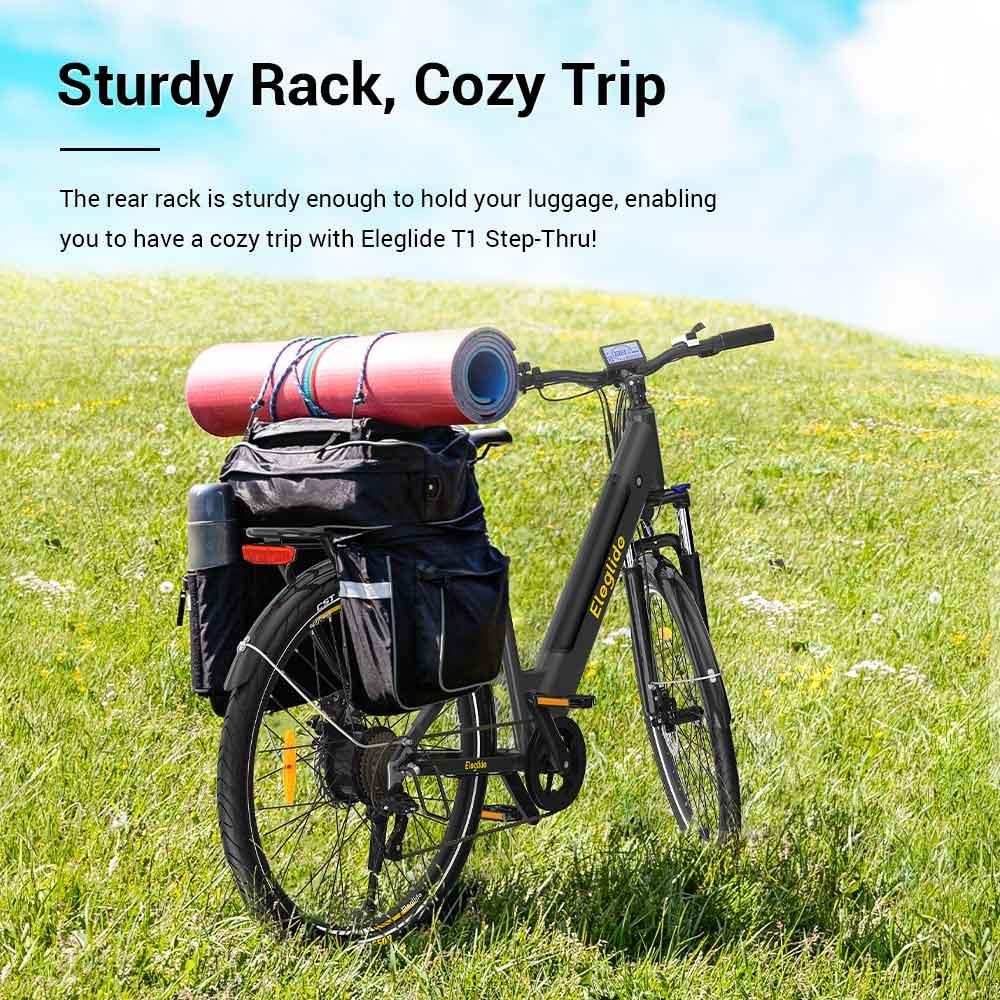 Eleglide T1 Step Through Trekking Urban Electric Bike Gray Sturdy Rack