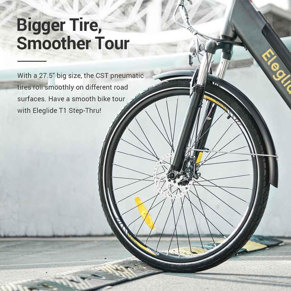 Eleglide T1 Step Through Trekking Urban Electric Bike Gray Bigger Tyre