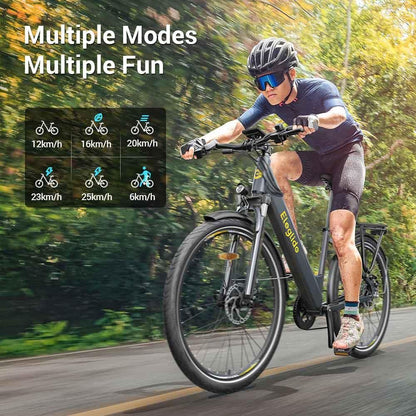 Eleglide T1 Step Through Trekking Urban Electric Bike Gray Multiple Modes 
