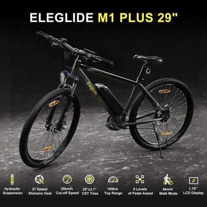 Eleglide M1 Plus 29" Electric Mountain Bike, Latest Model, 15.5MPH