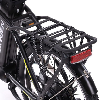 Oxygen Go Folding Step Through Urban Electric Bike Black Rear Rack And Light 