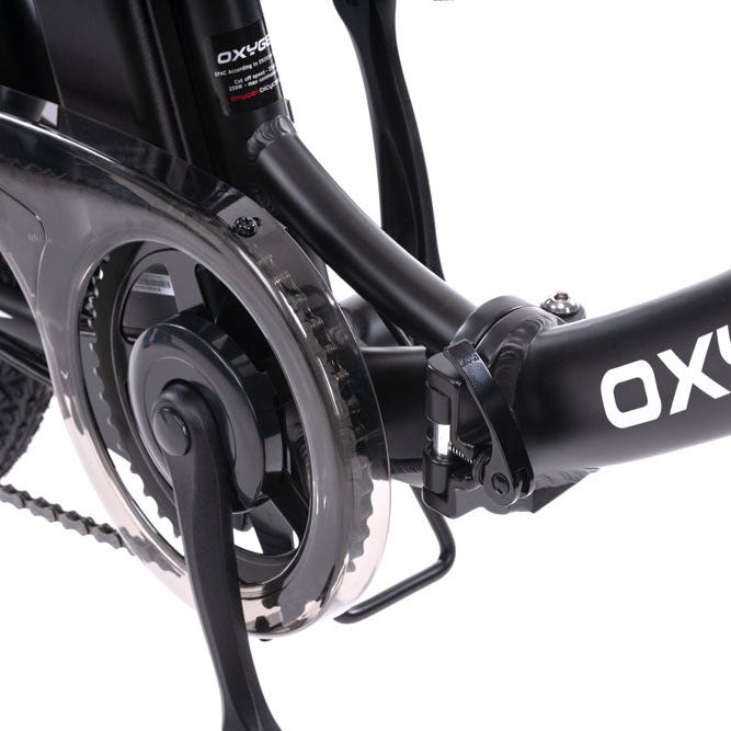 Oxygen Go Folding Step Through Urban Electric Bike Black Drive Sprocket